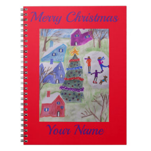 Weihnachts-Village SpiralNotebook Notizblock