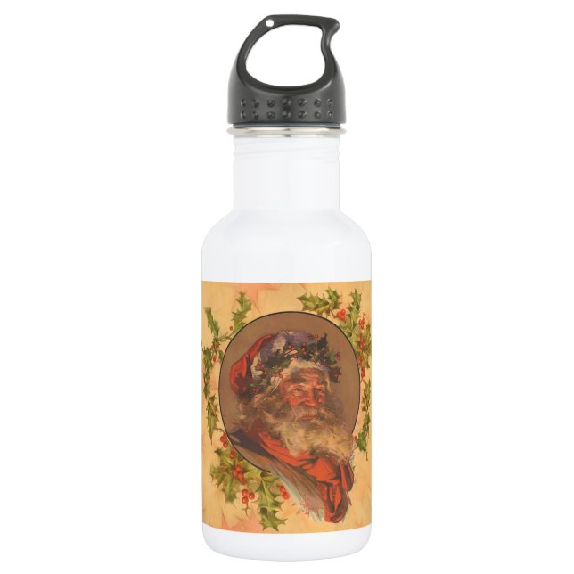 Weihnachts-Vintag-Portrait Edelstahlflasche (Vorderseite)