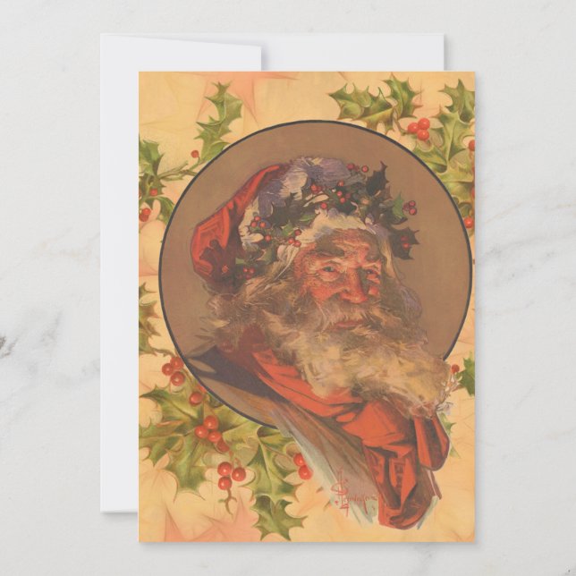 Weihnachts-Vintag-Portrait Einladung (Rückseite)