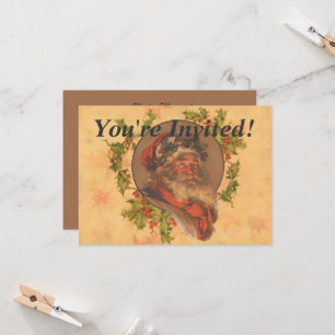 Weihnachts-Vintag-Portrait Einladung