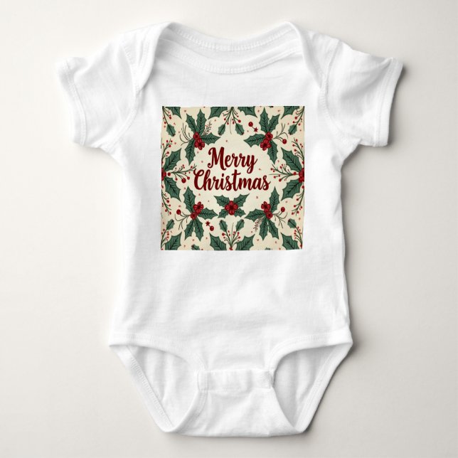 Weihnachts Vintag Style Baby Bodysuits (Vorderseite)