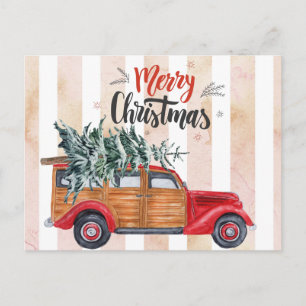 Weihnachts-Vintag-Tafelwagen Postkarte