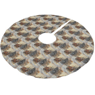 Weihnachts-Vintage-Baumschürze Polyester Weihnachtsbaumdecke