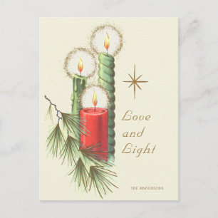Weihnachts- Vintage Drei brennende Kerzen CC1247 Postkarte