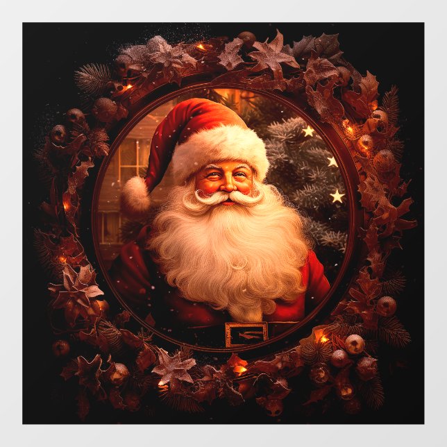 Weihnachts-Vintage Fensterklammer Fensteraufkleber (Blatt)