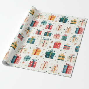 Weihnachts-Vintage Geschenkpakete Geschenkpapier