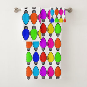 Weihnachts-Vintage-Glühlampen Badhandtuch Set
