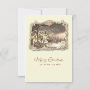 Weihnachts-Vintage-Karte Dankeskarte