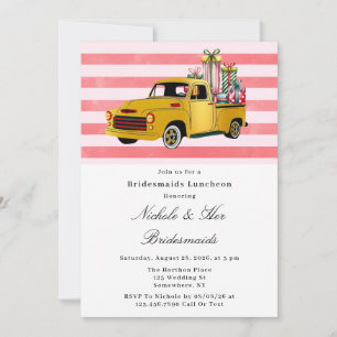 Weihnachts Vintage Lkw Bridesmaids Luncheon Einladung