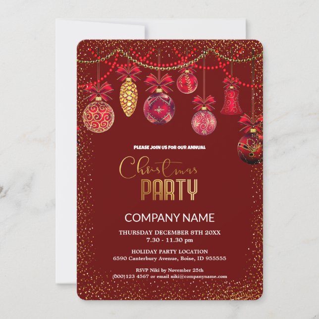 Weihnachts Vintage Ornament-Diamanten Einladung (Vorderseite)