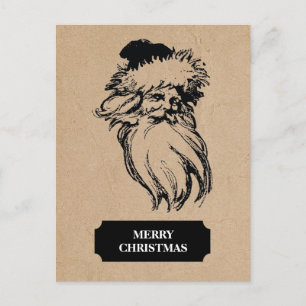 Weihnachts-Vintage-Santa-Claus-Kraft Braunpapier Feiertagspostkarte