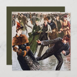 Weihnachts Vintage Skaten Mitteilungskarte