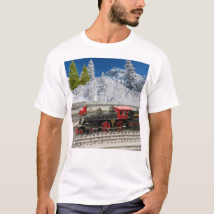 Weihnachts-Vintage-Zug Herren T-Shirt