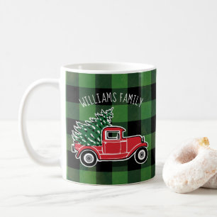 Weihnachts-Vintagen LKW Familienname Buffalo Karie Kaffeetasse