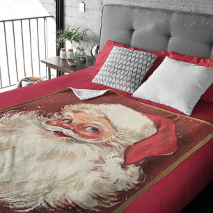 Weihnachts Vintager Weihnachtsklaus Fleece Blanket