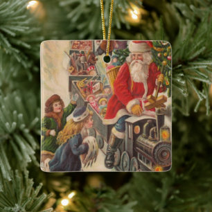 Weihnachts Vintager Zug Weihnachten Weihnachtsfeie Keramikornament