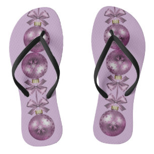 Weihnachts-Violett-Ornamente Feiertage Flip Flops