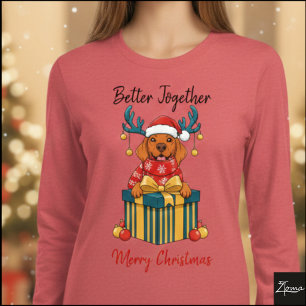 Weihnachts-Vizsla-Rentier-Geschenk-Rotes Grafikdes Tri-Blend Shirt