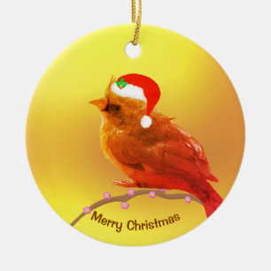 Weihnachts-Vögelchen Keramik Ornament