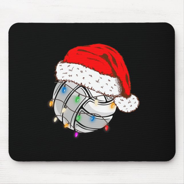 Weihnachts Volleyball Ball Weihnachtsmannmütze Fun Mousepad (Vorne)