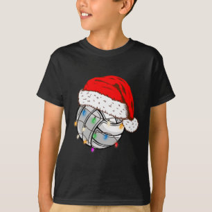 Weihnachts Volleyball Ball Weihnachtsmannmütze Fun T-Shirt