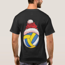 Weihnachts Volleyball Ball Weihnachtsmannmütze Fun T-Shirt