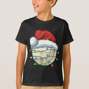 Weihnachts Volleyball Ball Weihnachtsmannmütze Lig T-Shirt