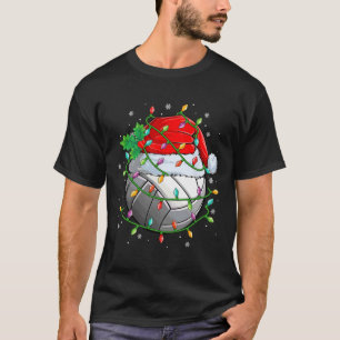 Weihnachts Volleyball Ball Weihnachtsmannmütze Xma T-Shirt