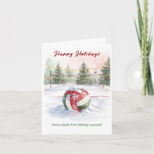 Weihnachts-Volleyball-Feiertags-Grußkarten Feiertagskarte