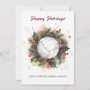 Weihnachts-Volleyball-Feiertags-Grußkarten Feiertagskarte