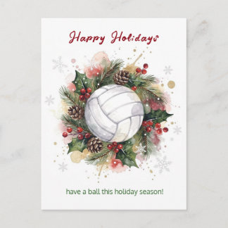 Weihnachts-Volleyball-Feiertags-Grußkarten Feiertagspostkarte