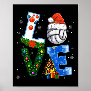Weihnachts-Volleyball-Spieler lieben Weihnachten W Poster