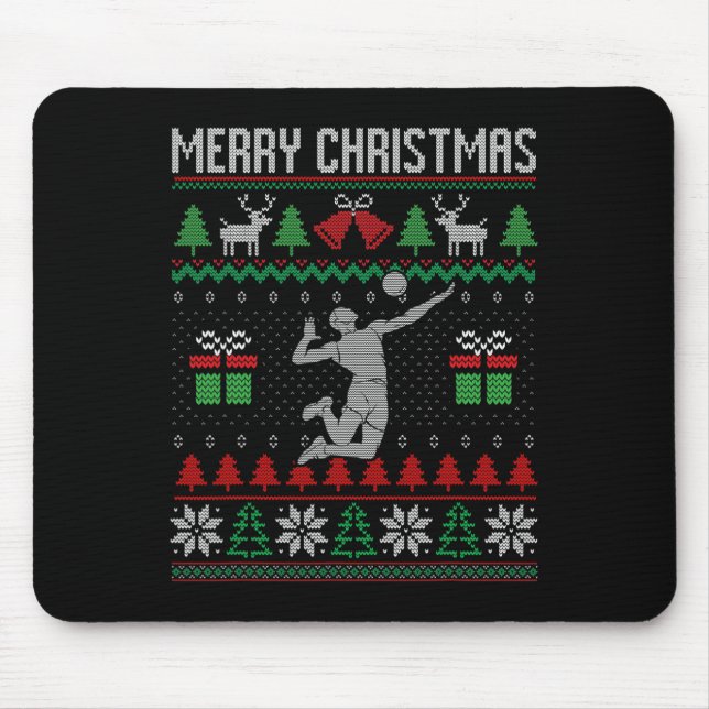 Weihnachts Volleyball Spieler Xmas Sport Lover Ugl Mousepad (Vorne)