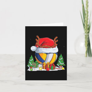 Weihnachts Volleyball Weihnachtsmannmütze Rentier Karte