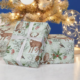 Weihnachts-Wald-Botanik Geschenkpapier