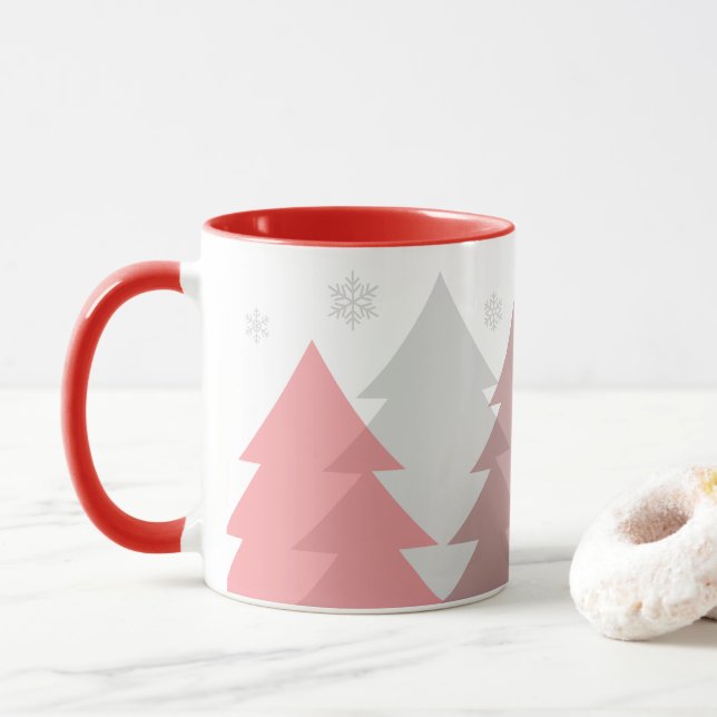 Weihnachts-Waldlandschaft-Kaffeetasse Tasse (Mit Donut)