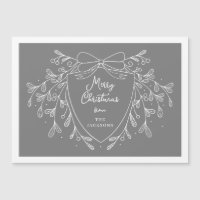 Weihnachts Wappen grau-weiße Linie Kunst mistletoe