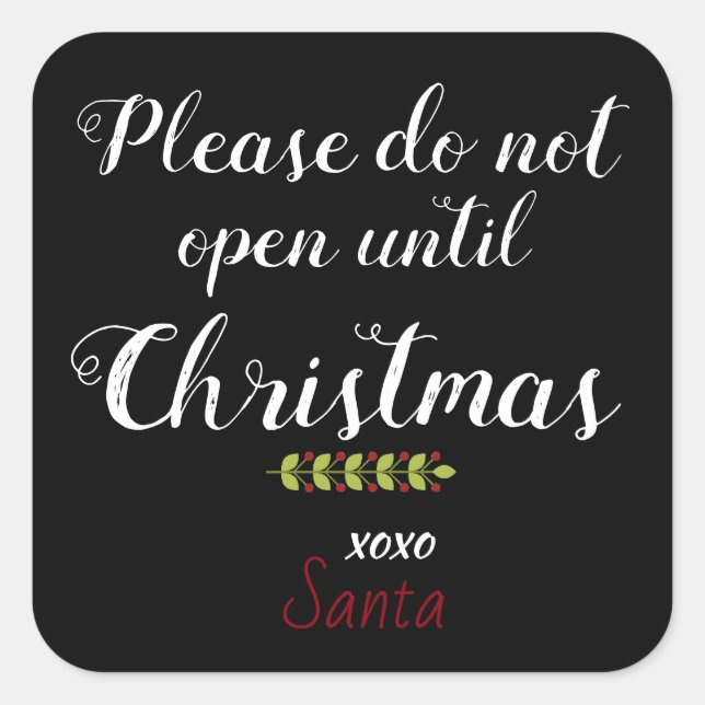 Weihnachts-Warn-Aufkleber für Erwachsene! Quadratischer Aufkleber (Vorderseite)