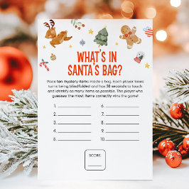 Weihnachts- Was ist in Santas Tasche Spiel Feiertagskarte