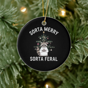 Weihnachts-Waschbär Einigermaßen Fröhlich Einigerm Keramik Ornament