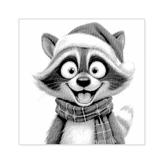 Weihnachts-Waschbär Gummistempel