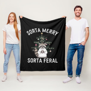 Weihnachts-Waschbär irgendwie fröhlich irgendwie w Fleecedecke