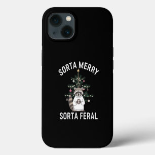 Weihnachts-Waschbär irgendwie fröhlich irgendwie w iPhone 13 Hülle
