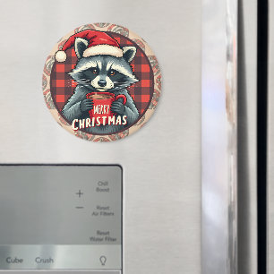 Weihnachts-Waschbär-Kakao-Freude Magnet