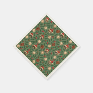 Weihnachts-Waschbär-Muster-Servietten Serviette