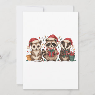 Weihnachts-Waschbär Opossum Panda Weihnachtsmann-M Einladung
