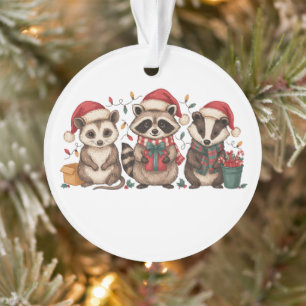 Weihnachts-Waschbär Opossum Panda Weihnachtsmann-M Ornament