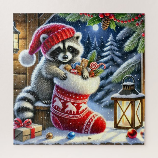 Weihnachts-Waschbär-Puzzle Puzzle (Vertikal)
