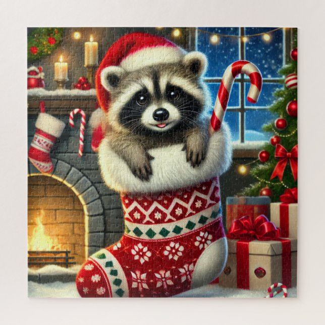 Weihnachts-Waschbär-Puzzle Puzzle (Vertikal)