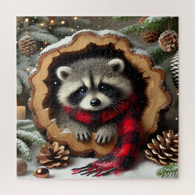 Weihnachts-Waschbär-Puzzle Puzzle (Vertikal)